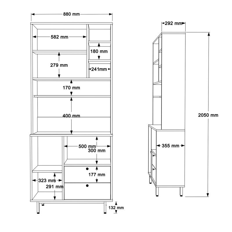 Multi Purpose Cabinet RE6-SY Oak
Green