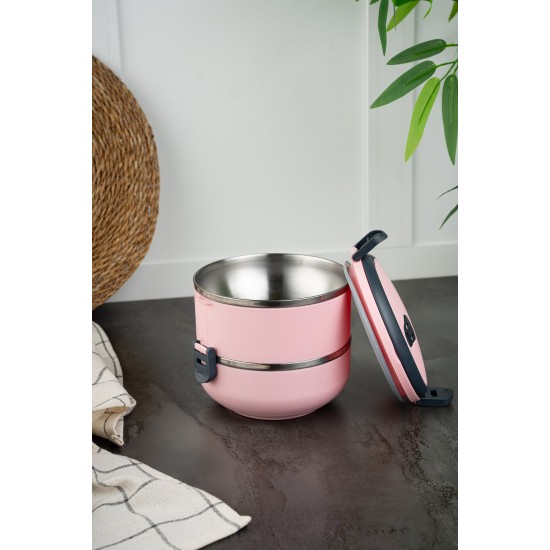 Lunch Box Set (2 Pieces) POTP2 Pink Hermia Lunch Box Set (2 Pieces) POTP2 Pink