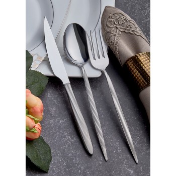 Σετ Μαχαιροπίρουνα από Ανοξείδωτο Ατσάλι (24 Τεμάχια) Venedik Silver