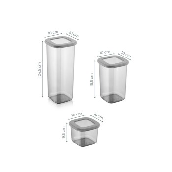 Storage Box Set (3 Pieces) BNMPOLYAS03-51217 Anthracite