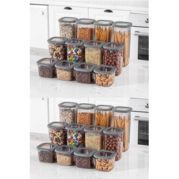 Storage Box Set (24 Pieces) BNMPOLYAS24-51217 Anthracite