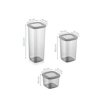 Storage Box Set (12 Pieces) BNMPOLYAS12-51217 Anthracite