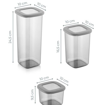 Storage Box Set (12 Pieces) BNMPOLYAS12-51217 Anthracite