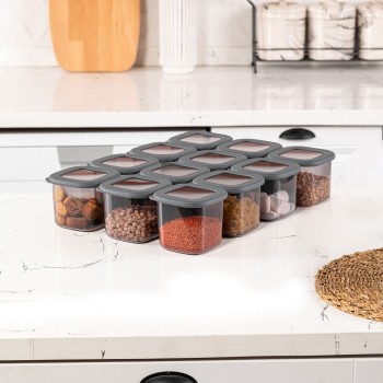 Storage Box Set (12 Pieces) BNMPOLYAS12-5 Anthracite