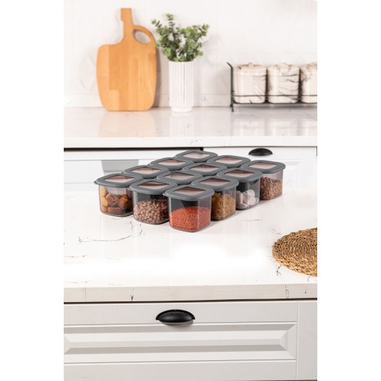 Hermia Storage Box Set (12 Pieces) BNMPOLYAS12-5 Anthracite