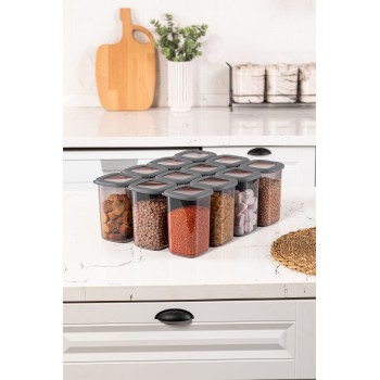Storage Box Set (12 Pieces) BNMPOLYAS12-12 Anthracite