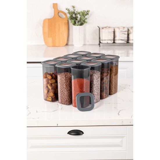 Storage Box Set (12 Pieces) BNMPOLYAS12-17 Anthracite Hermia Storage Box Set (12 Pieces) BNMPOLYAS12-17 Anthracite