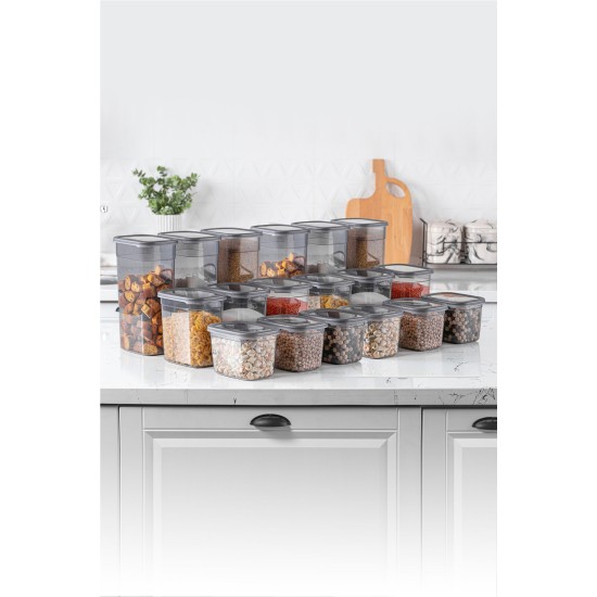 Hermia Storage Box Set (18 Pieces) BNMPEGYAR18-13232 Anthracite