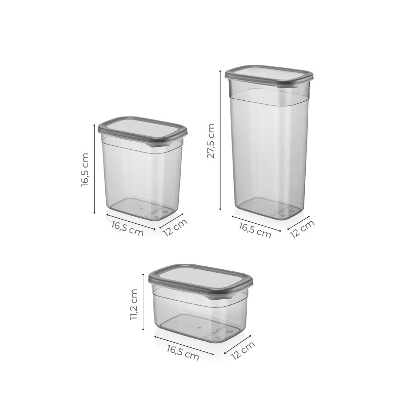 Hermia Storage Box Set (24 Pieces) BNMPEGYAR24-13232 Anthracite