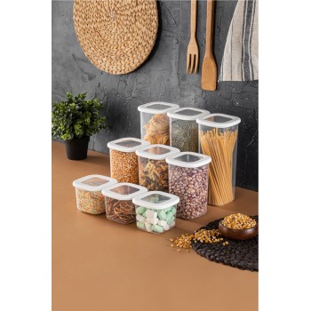 Storage Box Set (9 Pieces) BNMPOLYWS09-51217 White