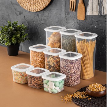 Storage Box Set (9 Pieces) BNMPOLYWS09-51217 White