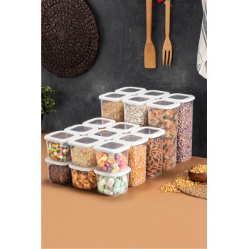 Storage Box Set (18 Pieces) BNMPOLYWS18-51217 White