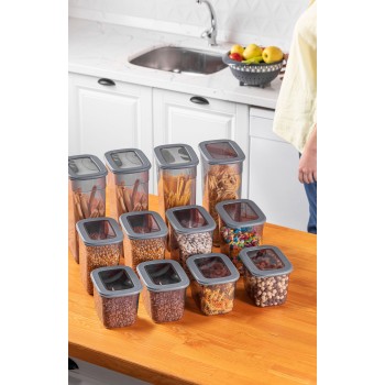 Storage Box Set (12 Pieces) BNMPOLYAR12-13232 Anthracite