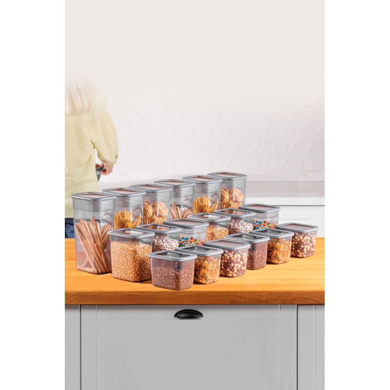 Hermia Storage Box Set (18 Pieces) BNMPOLYAR18-13232 Anthracite
