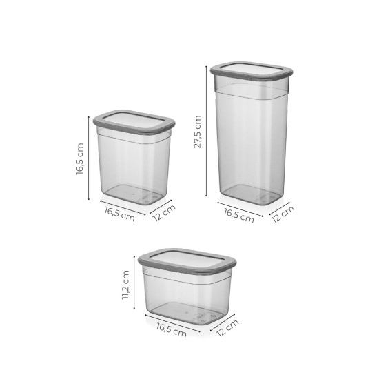 Hermia Storage Box Set (18 Pieces) BNMPOLYAR18-13232 Anthracite
