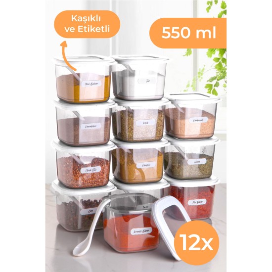 Hermia Storage Box Set (12 Pieces) BNMPOLYWS12-5KAS White