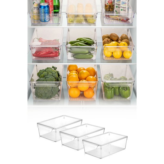Hermia Fridge Organizer Set (3 Pieces) 730 Transparent
