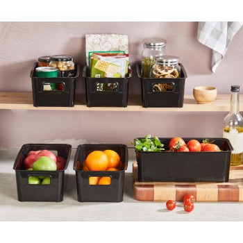 Fridge Organizer Set (6 Pieces) Ss6Libin - Black Black