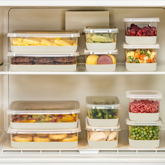 Fridge Organizer Set (12 Pieces) 4A4B4C - Grey Grey Fridge Organizer Set (12 Pieces) 4A4B4C - Grey Grey