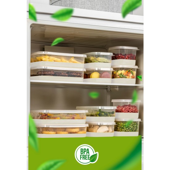Fridge Organizer Set (12 Pieces) 4A4B4C - Grey Grey Fridge Organizer Set (12 Pieces) 4A4B4C - Grey Grey