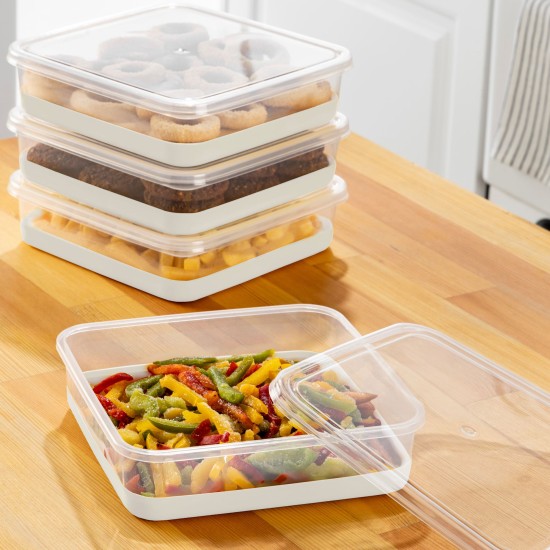 Fridge Organizer Set (4 Pieces) 4C - Grey Grey Fridge Organizer Set (4 Pieces) 4C - Grey Grey