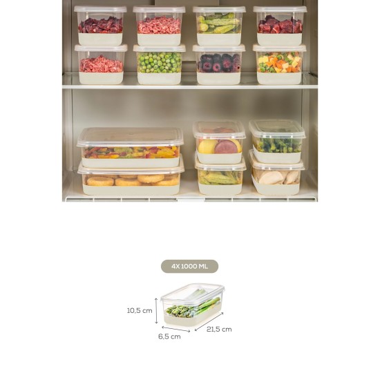 Fridge Organizer Set (4 Pieces) 4B - Grey Grey