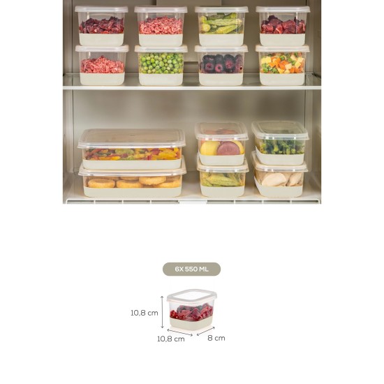 Fridge Organizer Set (6 Pieces) 6A - Grey Grey Fridge Organizer Set (6 Pieces) 6A - Grey Grey