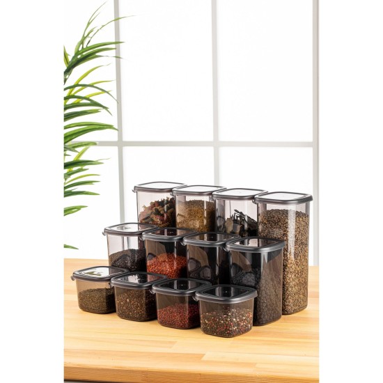 Storage Box Set (12 Pieces) BNMPEGYAS12-51217 Anthracite Hermia Storage Box Set (12 Pieces) BNMPEGYAS12-51217 Anthracite