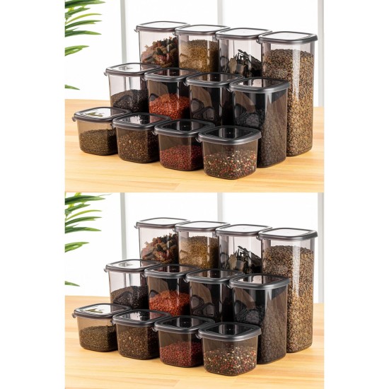 Storage Box Set (24 Pieces) BNMPEGYAS24-51217 Anthracite
