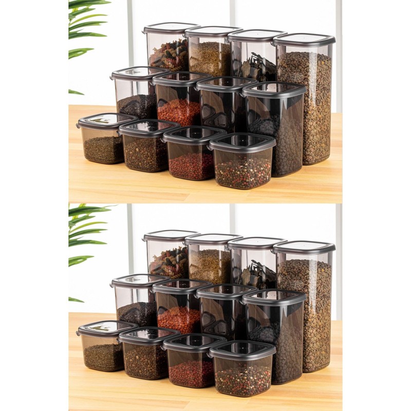 Storage Box Set (24 Pieces) BNMPEGYAS24-51217 Anthracite