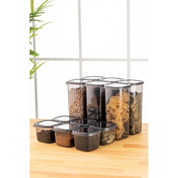 Storage Box Set (12 Pieces) BNMPEGYAS12-517 Anthracite