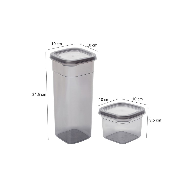 Storage Box Set (18 Pieces) BNMPEGYAS18-517 Anthracite