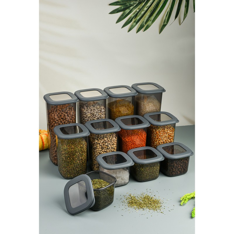 Hermia Storage Box Set (12 Pieces) BNMPOLYAS12-51217SRG Anthracite