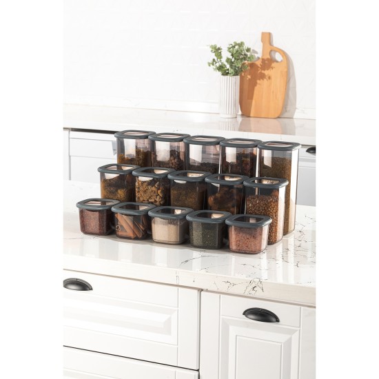 Hermia Storage Box Set (15 Pieces)  BNMPOLYAS15-51217SRG Anthracite