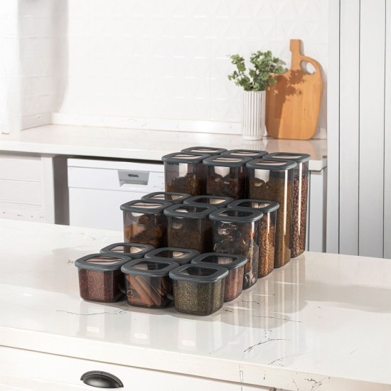 Hermia Storage Box Set (18 Pieces) BNMPOLYAS18-51217SRG Anthracite