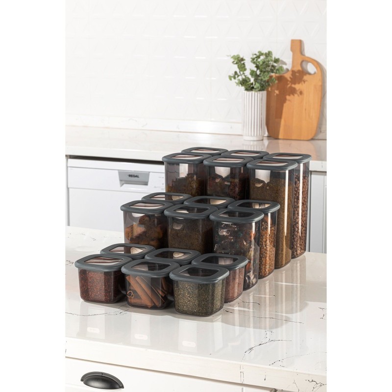 Hermia Storage Box Set (18 Pieces) BNMPOLYAS18-51217SRG Anthracite
