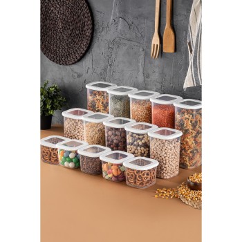 Storage Box Set (15 Pieces)  BNMPOLYWS15-51217 White