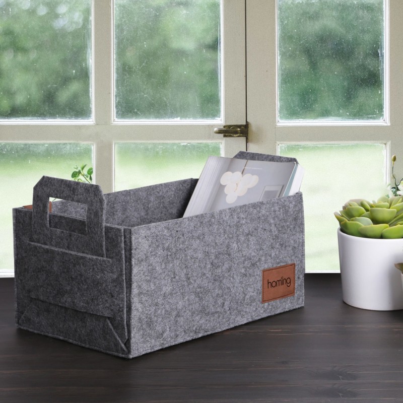 Aberto Design Felt Basket HMY - 6259 Grey