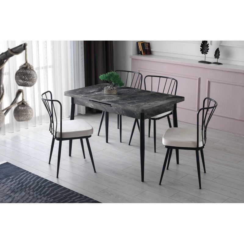 Hanah Home Extendable Dining Table Ay - 1182 Anthracite