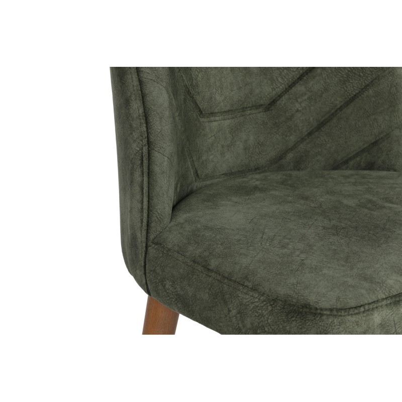 Σετ Καρέκλες Τραπεζαρίας (2 Τεμάχια) - Dallas 558 V2 - Χρώμα Καρυδί & Σκούρο Πράσινο