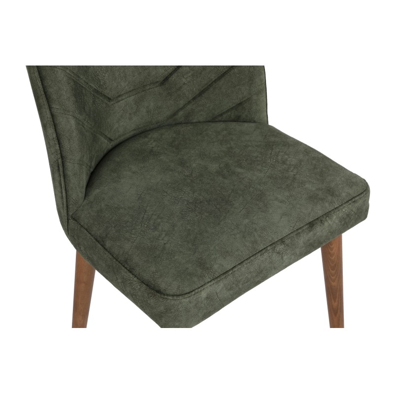 Σετ Καρέκλες Τραπεζαρίας (2 Τεμάχια) - Dallas 558 V2 - Χρώμα Καρυδί & Σκούρο Πράσινο