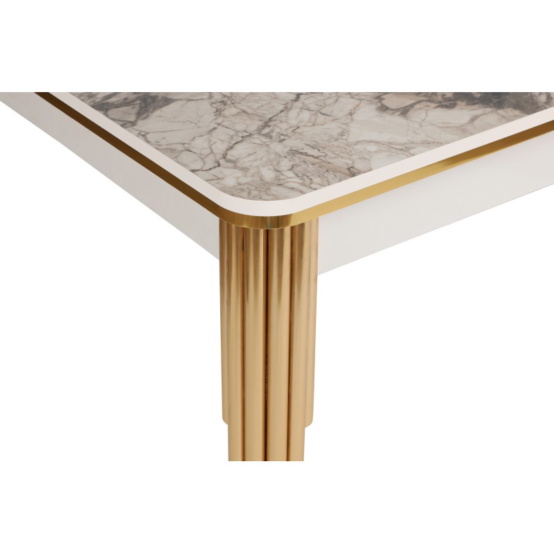 Extendable Dining Table Damla 1102 Gold
White