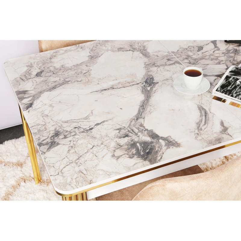 Extendable Dining Table Damla 1102 Gold
White