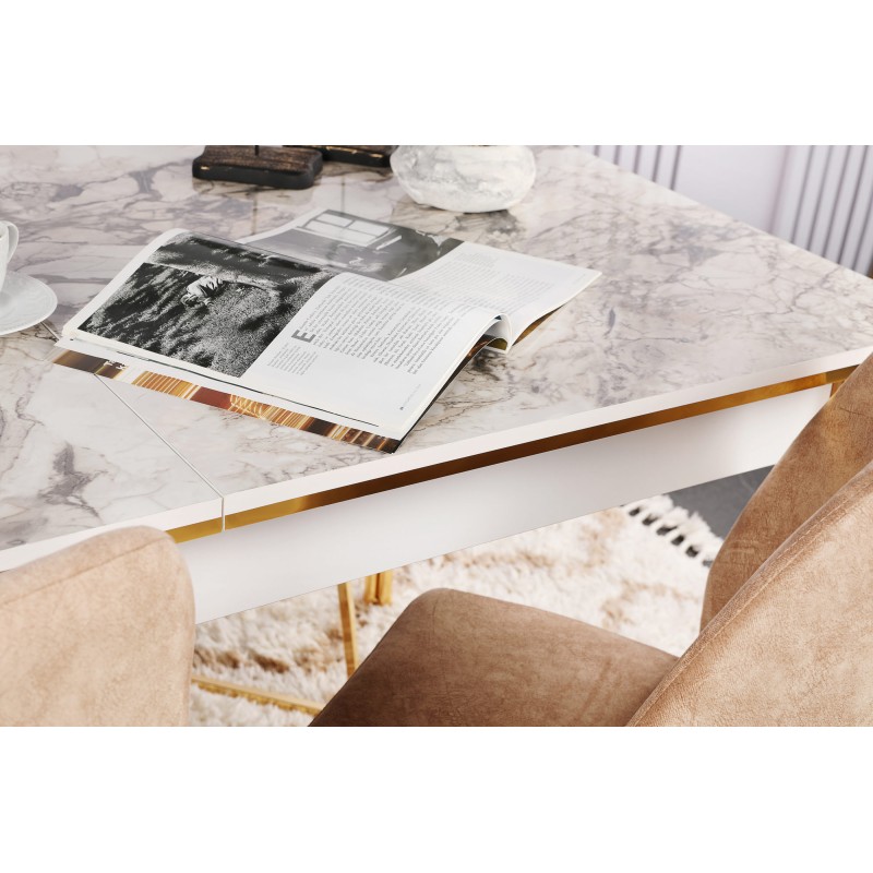 Extendable Dining Table Damla 1102 Gold
White