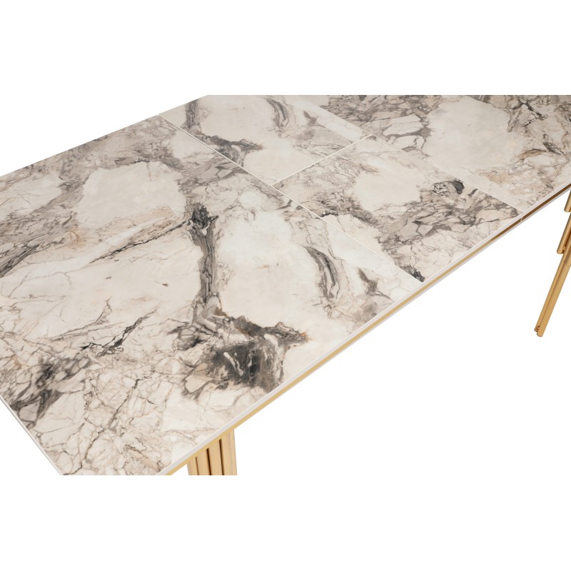 Extendable Dining Table Damla 1102 Gold
White