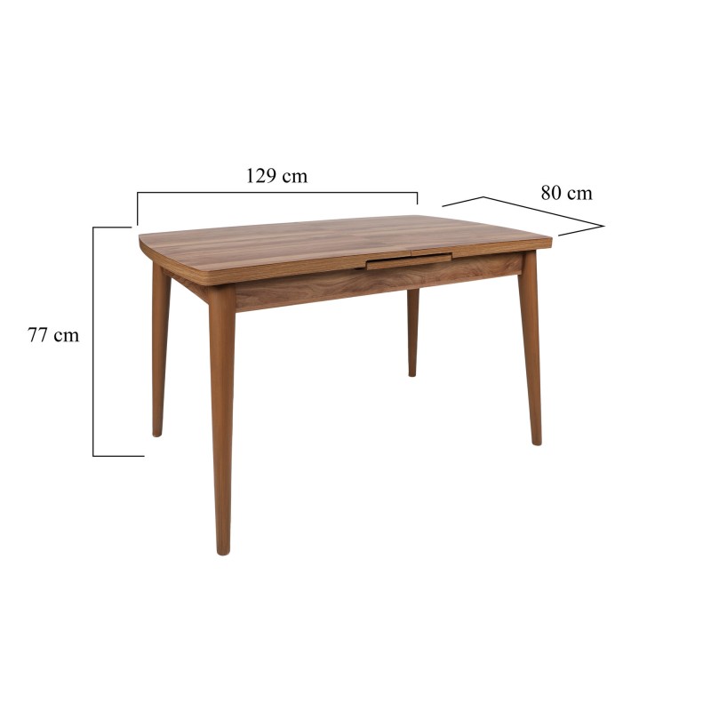 Extendable Dining Table Inci 1141 Walnut