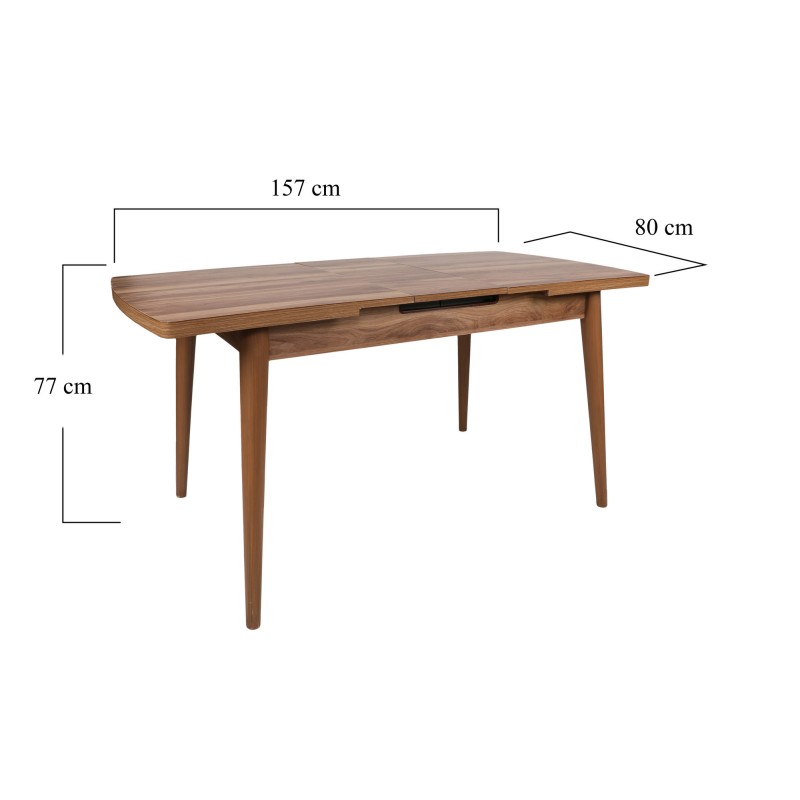 Extendable Dining Table Inci 1141 Walnut