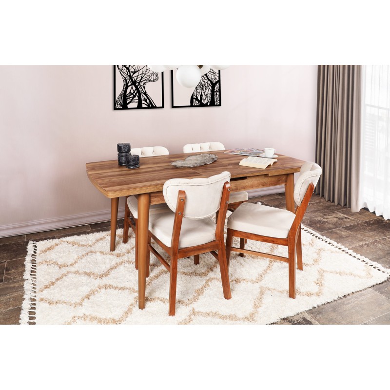 Extendable Dining Table Inci 1141 Walnut