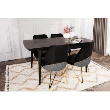 Extendable Dining Table Inci 1143 Black