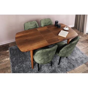 Extendable Dining Table Retro 1191 Walnut